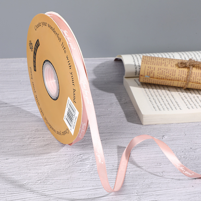 1cm inglés impreso cinta flor regalo cinta hornear caja de regalo cinta de embalaje en stock al por mayor cinta de poliéster