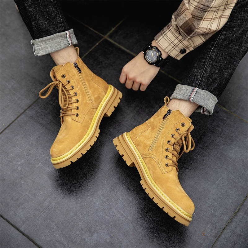 Сапоги Martin сапоги мужские сапоги осенние боковые молнии сапоги ретро повседневные сапоги пустыни кожаные сапоги из ревеня сапоги с толстой подошвы сапоги