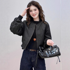 时尚休闲小个子短外套女2025春秋新款宽松显瘦短款棒球服夹克上衣