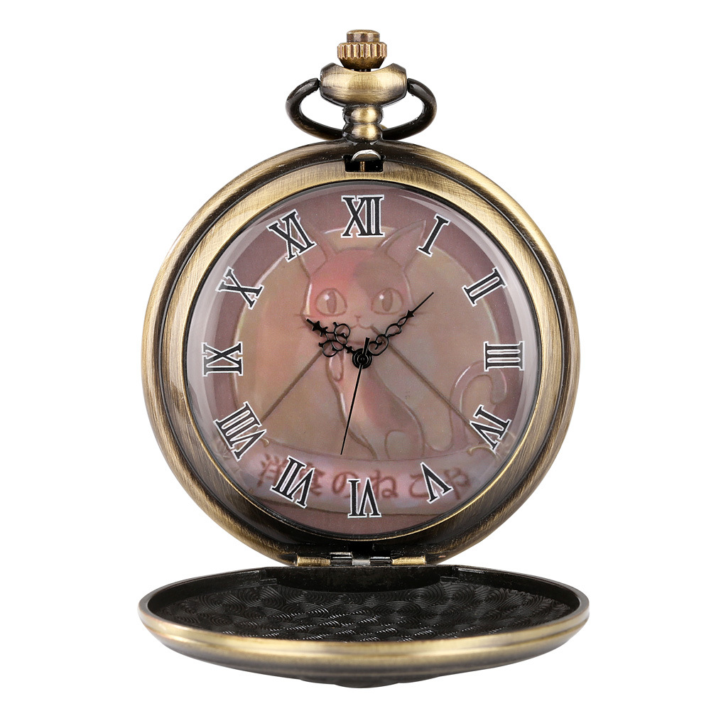 60g Weight Plastic Mirror Material Pocket Watch Classification Pointer Display Type Round Dial Shape Holiday, Daily Occasion Quartz Movement Geometric Pattern All Seasons Season Unisex Gender Vintage Style Style Vintage Style Geometric Quartz Pocket Watch 5