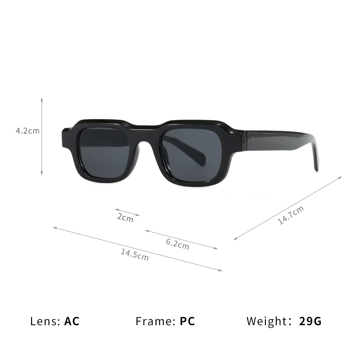 Gafas de sol de montura pequeña retro cuadrada para hombres y mujeres