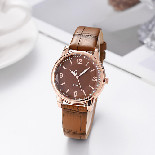 Cross-border Fashionable Minimalist Crocodile-Print Leather Belt Quartz Watch