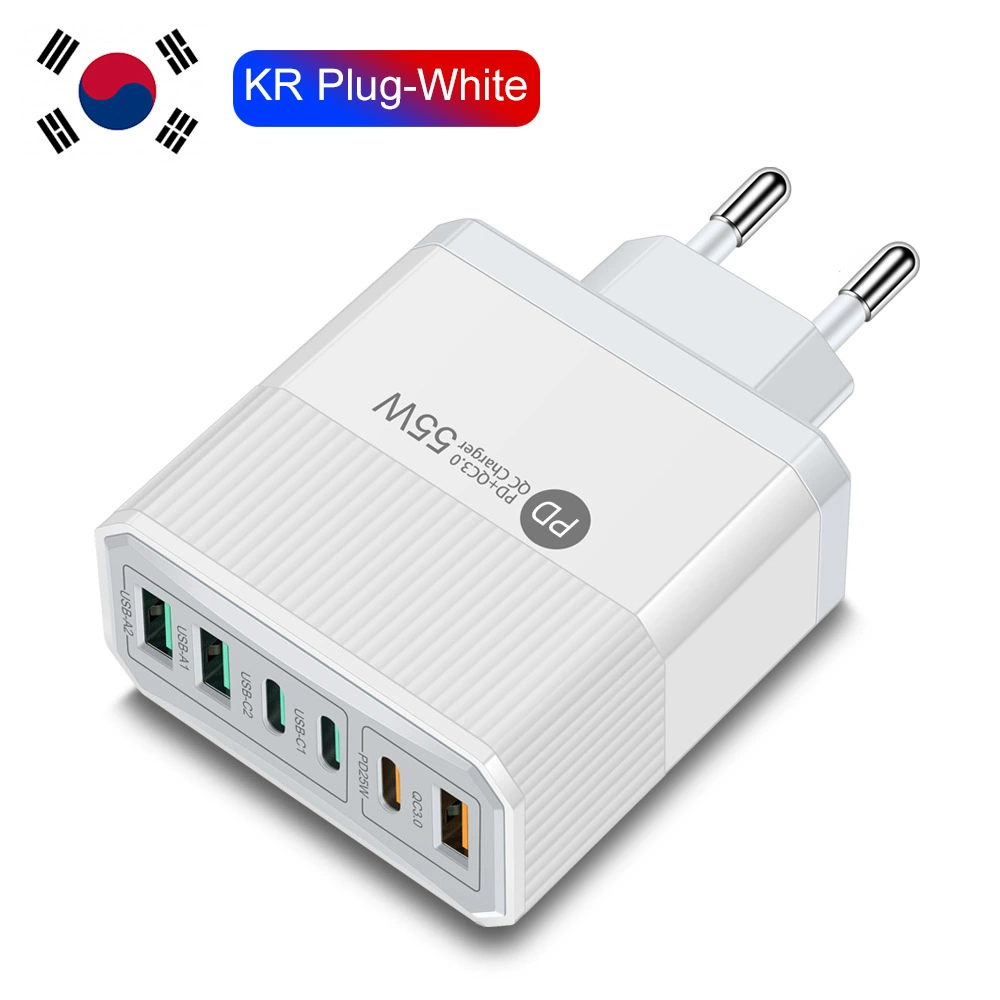 Зарядное устройство для мобильного телефона 3PD+3USB, быстрая зарядка для путешествий, зарядный блок PD55W QC3.0+PD25W