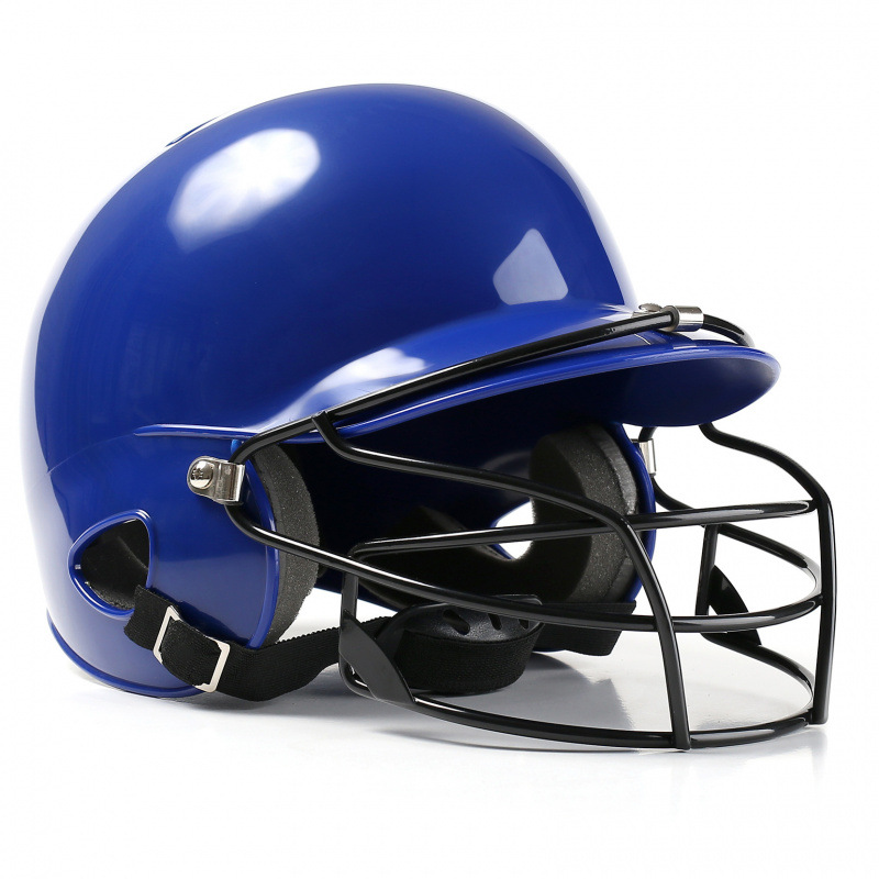 Baseball helmet, impact helmet, double-ear baseball helmet, with mask and protective cover for head and face protection in baseball and softball