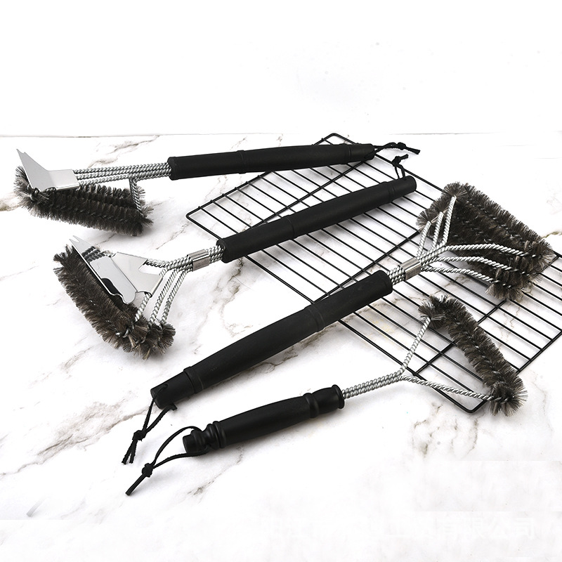 Wholesale Amazon Stainless Steel Barbecue Brush Wire Brush Barbecue Grill Bbq Barbecue Cleaning Brush Barbecue Tools