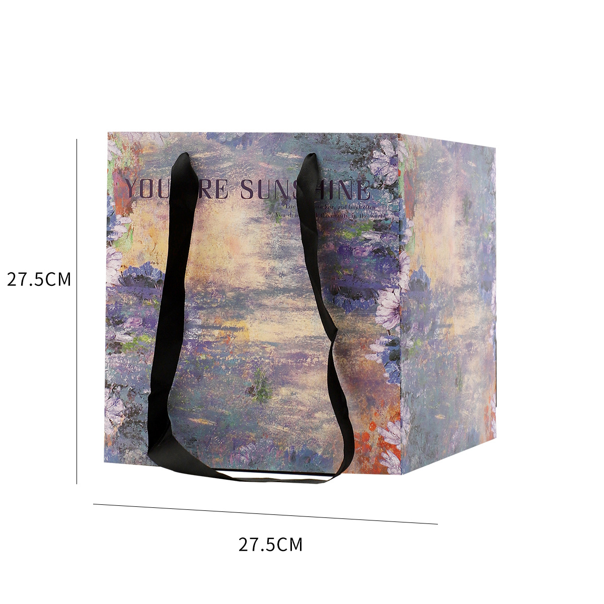 Siciliana pintura al óleo bolsas de mano bolsas de ramo de flores vintage materiales de flores al por mayor bolsas de regalo cuadradas