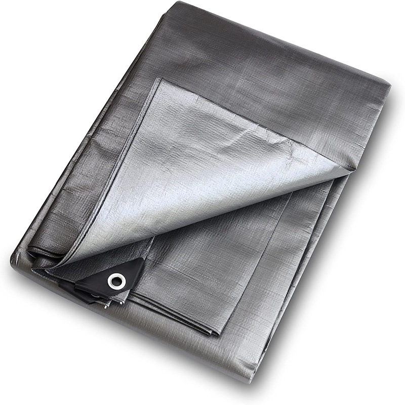 加厚高强度PE编织淋膜篷布防雨布180克双面银色出口品质