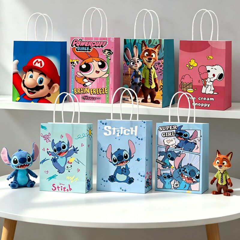 Hot-Selling Collection of Various Marvel Cartoons and Animations, Portable Paper Bags, Children's Birthday Gift Bags