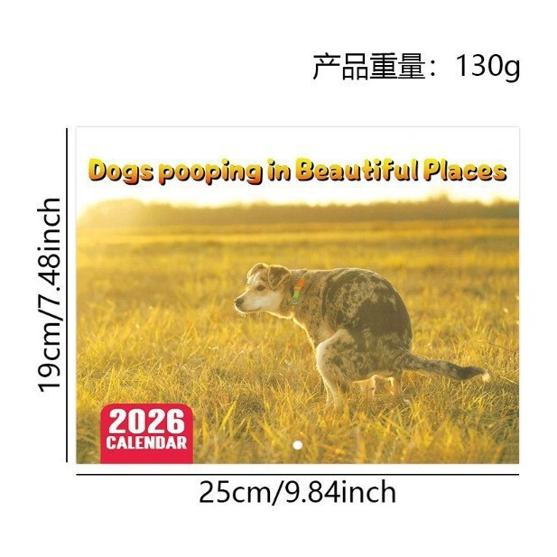 2026年犬のうんちカレンダー 猫カレンダー Dogs Pooping Calendar|undefined