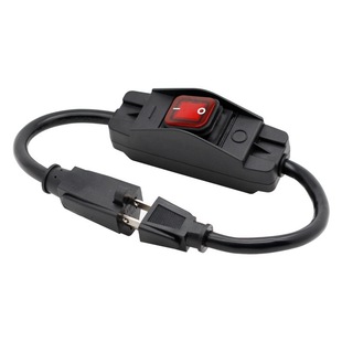 American American Standard with Waterproof Switch 1875W Heavy-Duty Short Extension Cord Black Extension Cord 14Awg with Certification