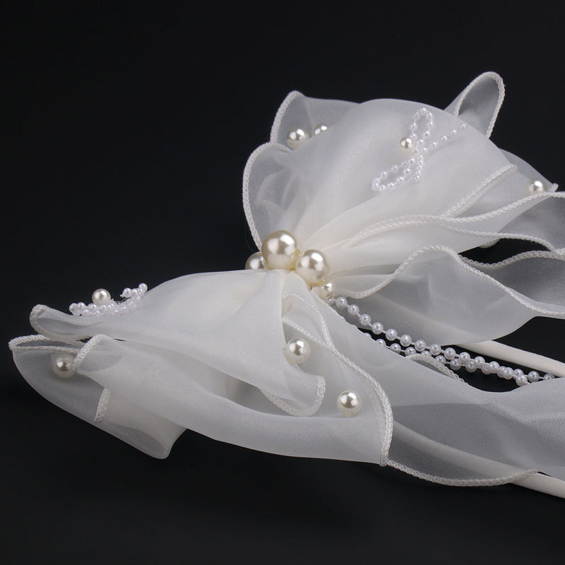 100g Weight Hair Clip, Hair Band Hair Accessories Type Fashion Bow Knot Cloth Crystal Pearl 1 Piece