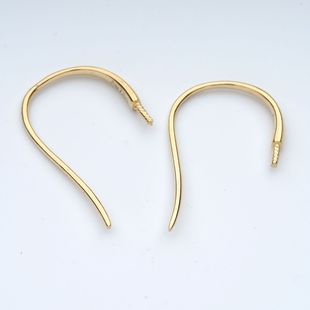 18K Gold Light Plate Simple Ear Hook, Very Simple and Elegant Design