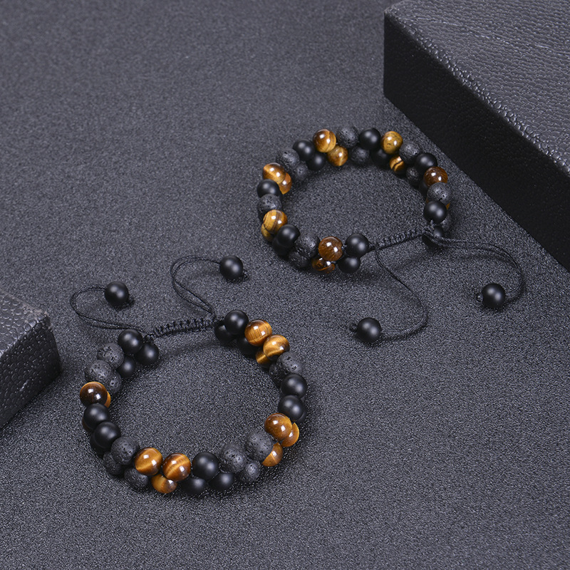 Fashion Color Block natural stone Beaded Bracelets 1 Piece