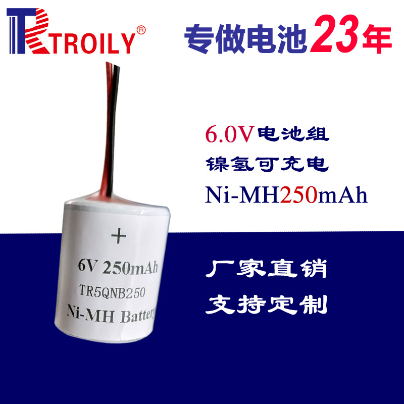 TROILY镍氢纽扣电池 NiMH250mAh6.0V 无线设备用可充电池专业厂家