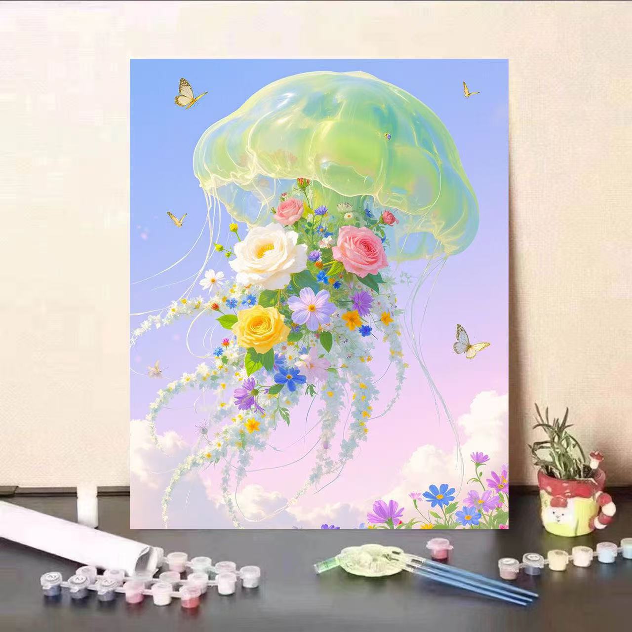 Nueva flor de medusa flor digital pintura al óleo bricolaje rellena a mano para curar y descomprimir pintura de decoración de sala de estar de alto valor regalo