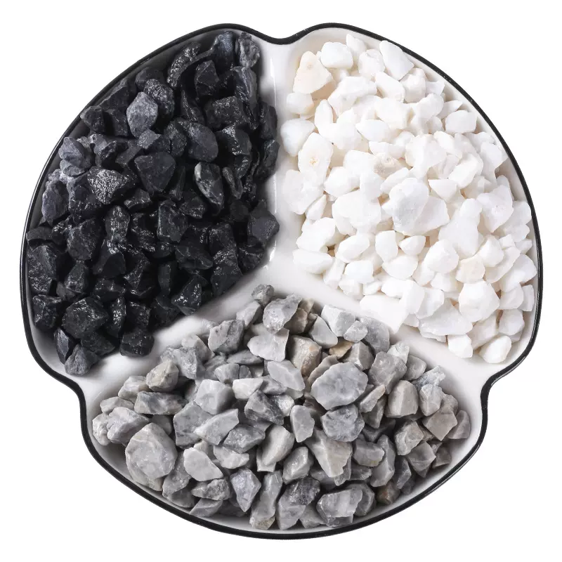 枯山水石子日式庭院造景黑色砾石花园砾石小石头白色鹅卵石水洗石