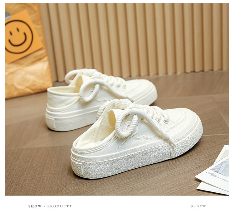 VASIBAEN Niche Design Half-support 2023 Poletje Novi platneni čevlji Lazy One pedal all-match superge trend_voghion.com