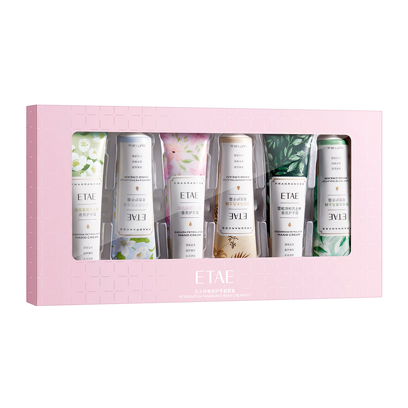 Conjunto pequeño de crema de manos de fragancia de vaselina, crema de manos hidratante, anti-agrietamiento, caja de regalo de guantes para manos. image 5