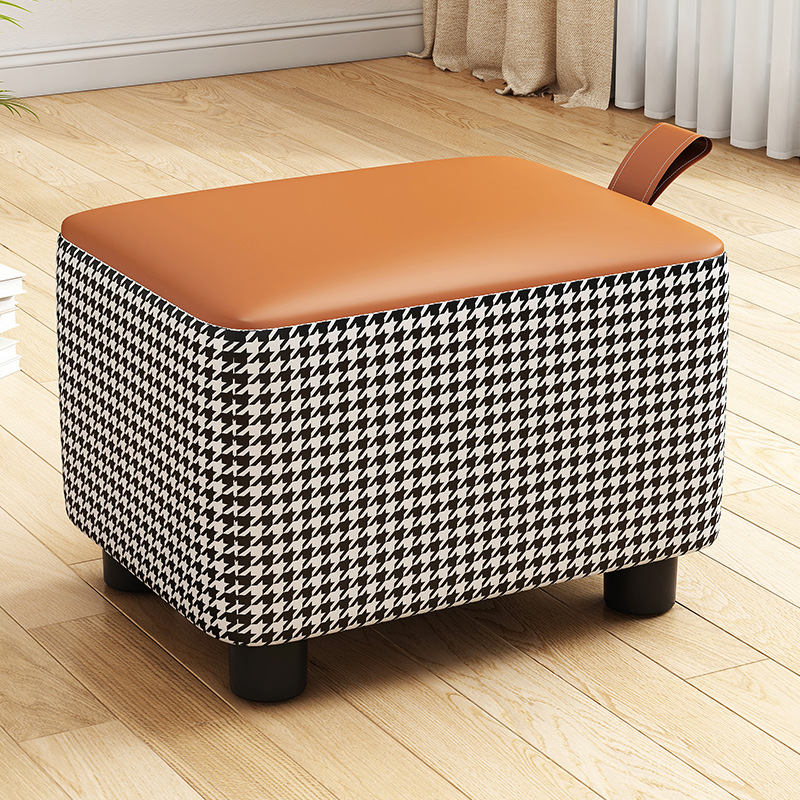 Home Entry Footstool, Simple Modern Wooden Low Stool, Small Wooden Bench, Living Room Sofa Stool