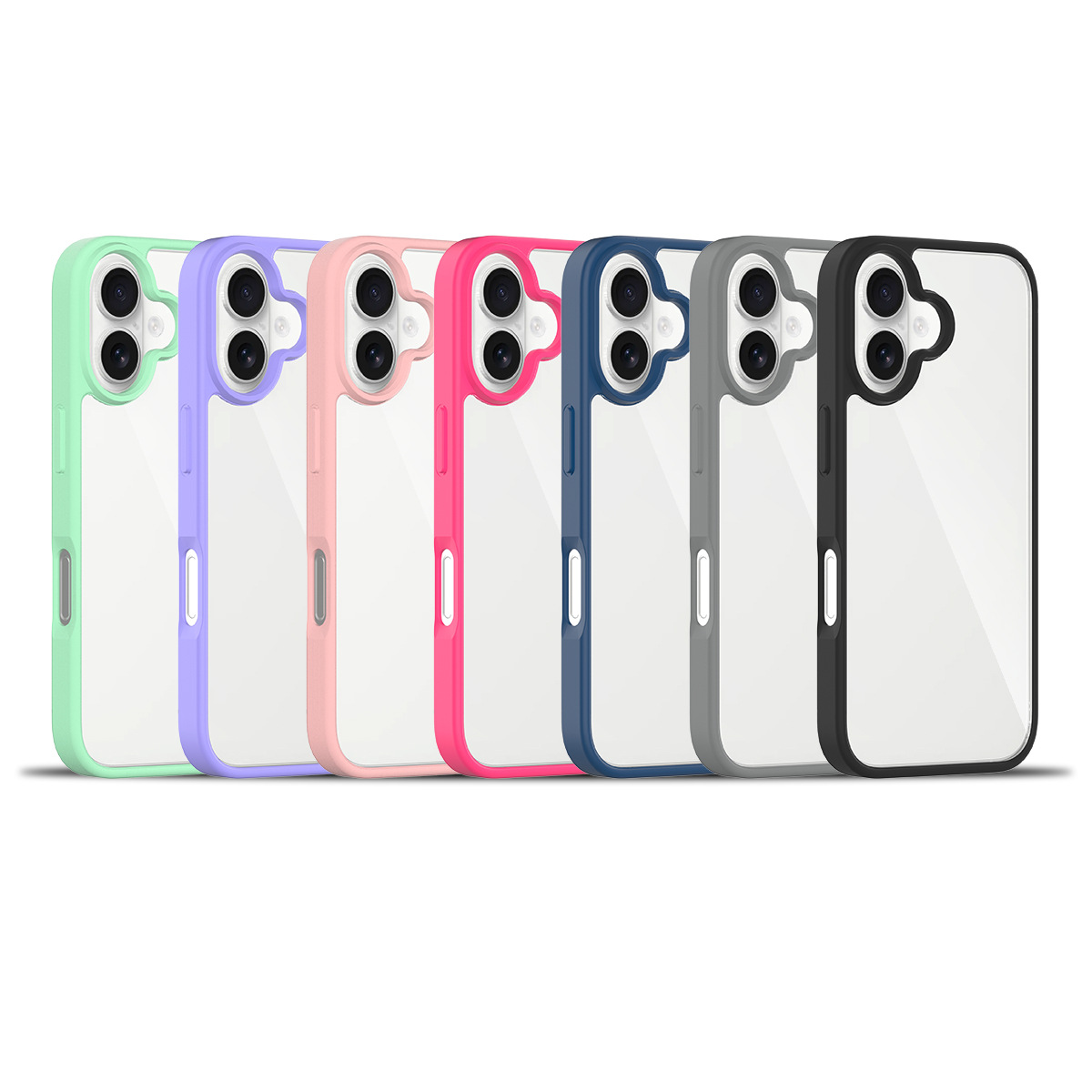 Aplicable a iPhone16 esmerilado transparente plata escudo teléfono celular de manzana 16E nuevo Apple Candy color tabletas 2.0 espesor