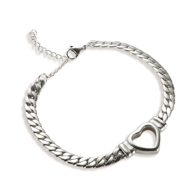 Women's Gender Wholesale Jewelry Lady Heart Shape Titanium Steel Plating Necklace
