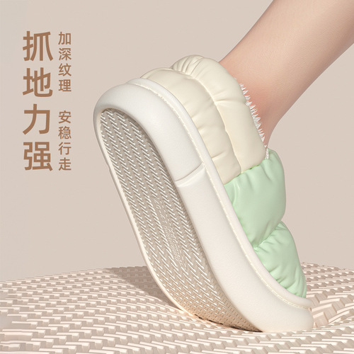 Home Cotton Slippers Bag Heels Men's Winter Down Cloth Waterproof Indoor Home Men's Plush Warm Cotton Shoes Women's Wholesale