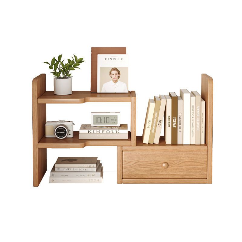 Escritorio de madera maciza estante de almacenamiento escritorio simple estación de oficina multicapa escritorio gabinete de esquina estantería estantería