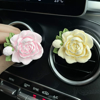 Car Perfume Aromatherapy Car Air: Car Perfume Aromatherapy - jasmine-air-outlet-pink-yellow-comes-with-2-bottles-of-perfume-other-scents