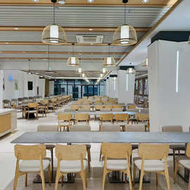 公司员工高校学校食堂实木小吃快餐店面馆奶茶店餐饮桌椅组合商用