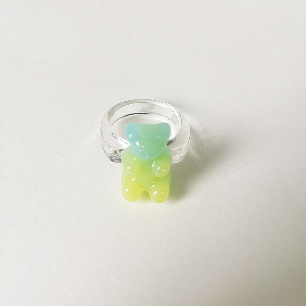 4g Weight Rings Classification 1 Piece Quantity Daily Occasion Acrylic Material Bear Pattern Women's Gender Cute Style Cute Bear Arylic Women's Rings 24