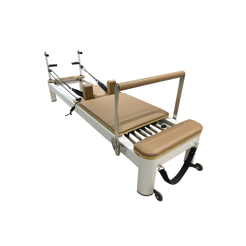 Cama blanca pequeña de aleación de aluminio gimnasio de yoga equipo de entrenamiento interior en stock pilates cama blanca pequeña de aleación de aluminio