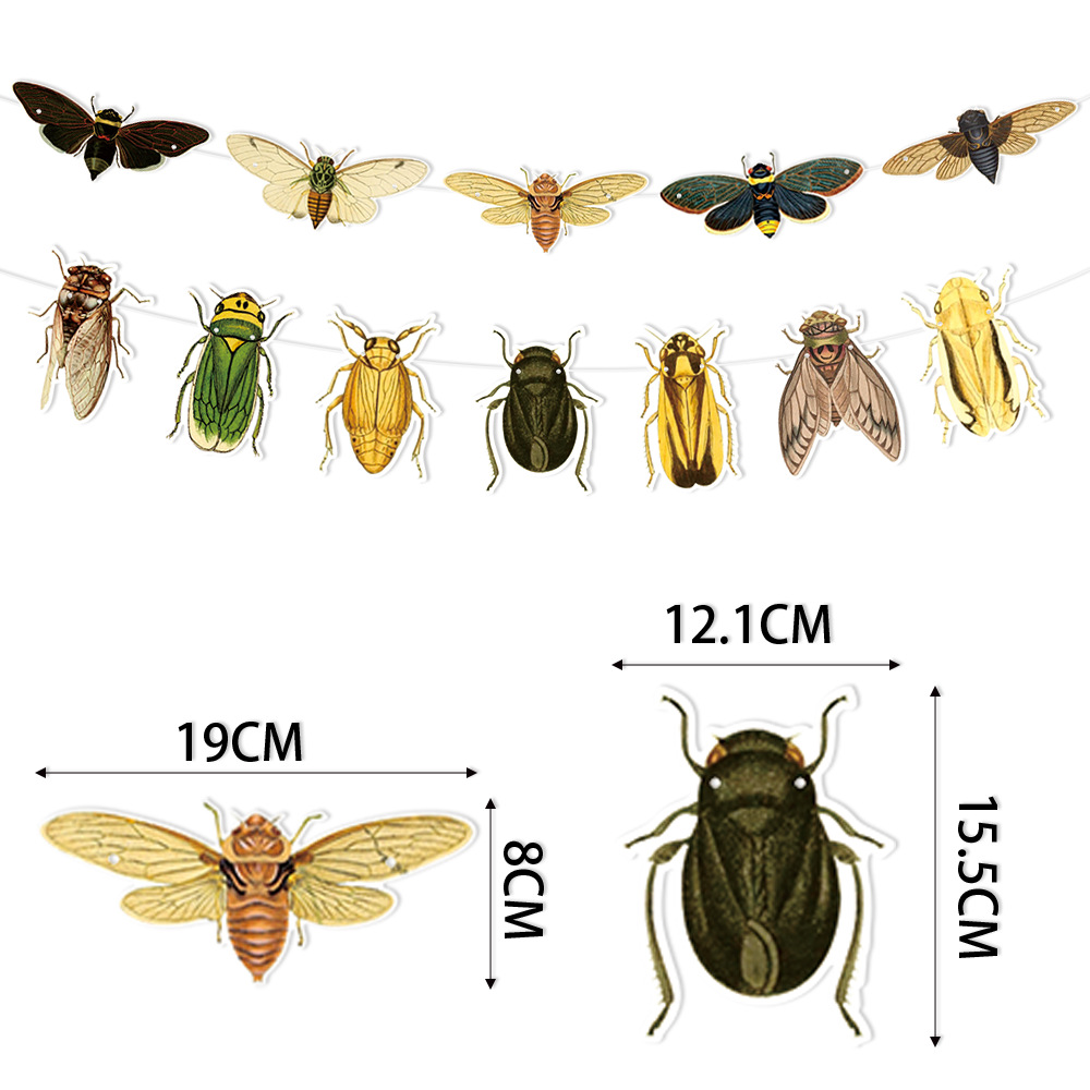 2026 Amazonas insectos temáticos decoración de fiesta tira bandera insectos fiestas colgante espiral artículos de decoración de cumpleaños