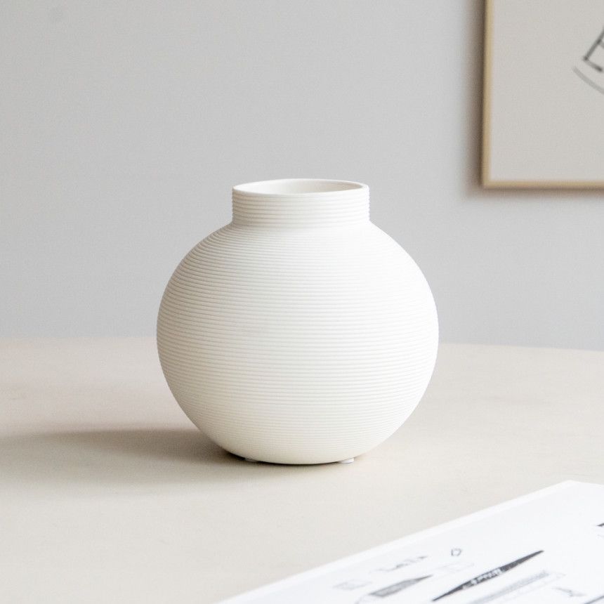 Florero de cerámica blanca estilo nórdico minimalista para sala comedor y decoración con flores secas