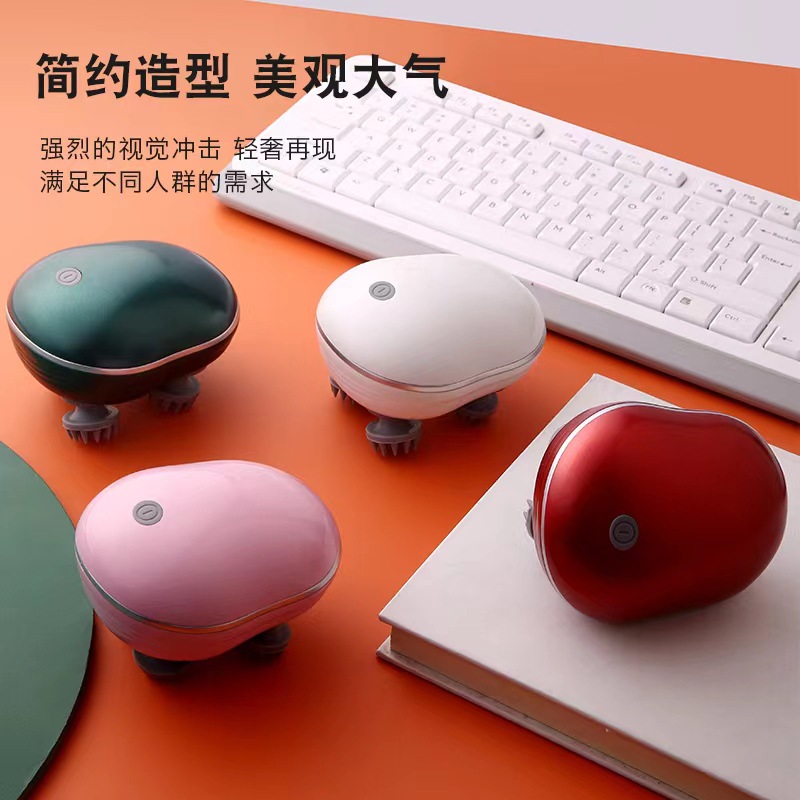 Nuevo masajeador de cabeza inteligente nueva compresa caliente impermeable masajeador de cabeza eléctrica carga amasamiento vibración luz roja