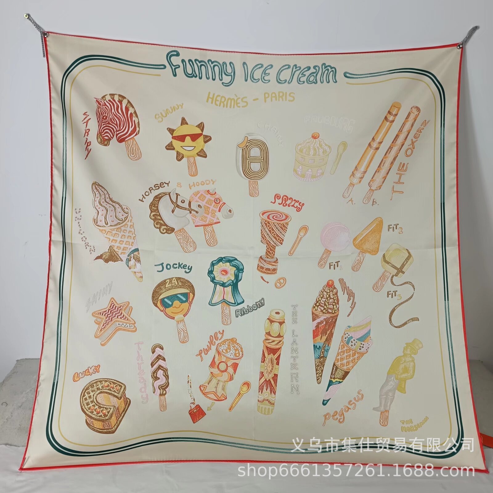 Bufandas de seda de moda europeas y americanas transfronterizas bufandas elegantes de alta calidad lujosas impresión de letras de seda impresión caliente en el extranjero