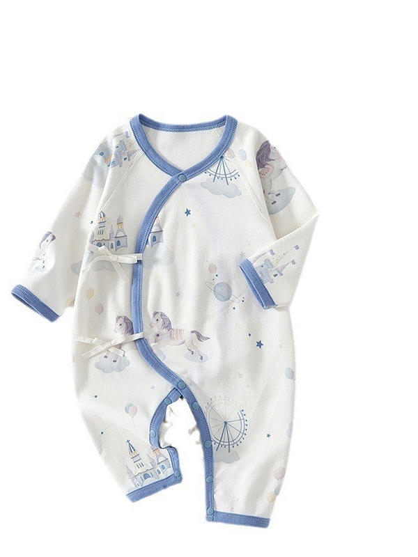 Ropa de bebés recién nacidos, algodón puro, ropa de monje para bebés, ropa de mariposa delgada primavera y otoño sin hueso.