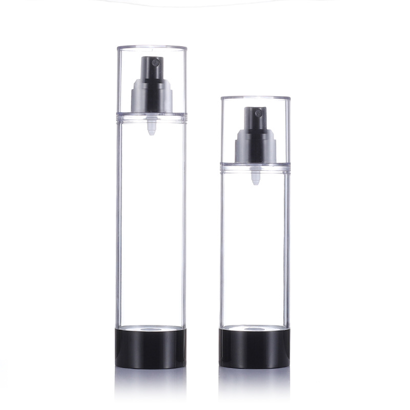 厂家供应化妆品喷雾瓶 黑色AS真空瓶按压式小喷壶 补水精华真空瓶