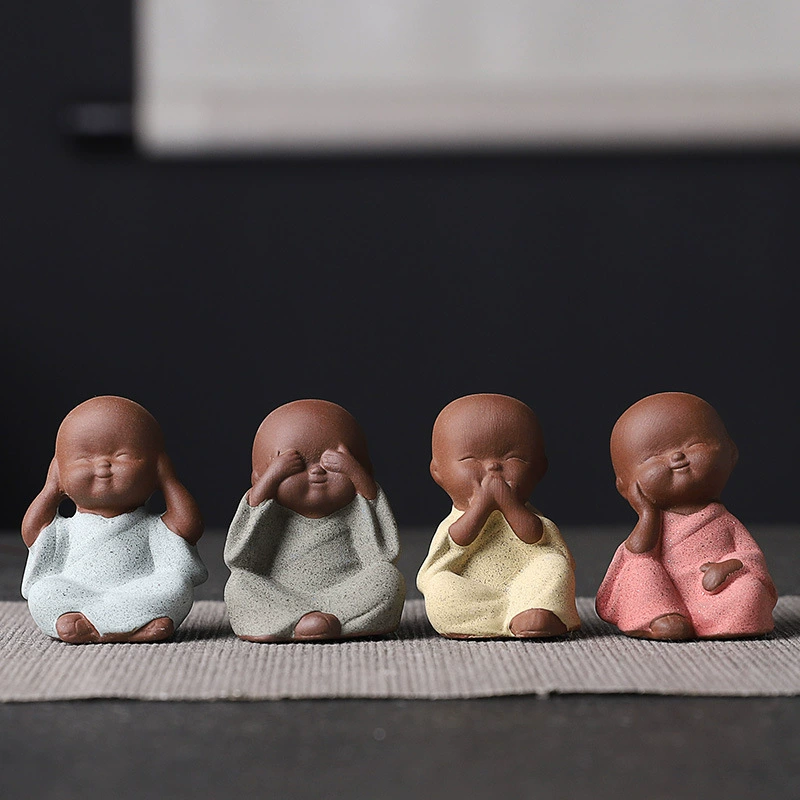 Чайные животные миниатюры Little Fourth Unrequent Monk Creative Creative Car Boutique могут поднять цветочный горшок чайный столик чайный набор чай Зен
