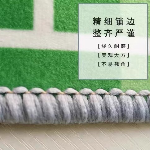 Alfombrilla de entrenamiento de fútbol interior verde simple para el hogar, resistente a la suciedad y fácil de cuidar, alfombrilla de terciopelo de cristal antideslizante, alfombrilla resistente al desgaste