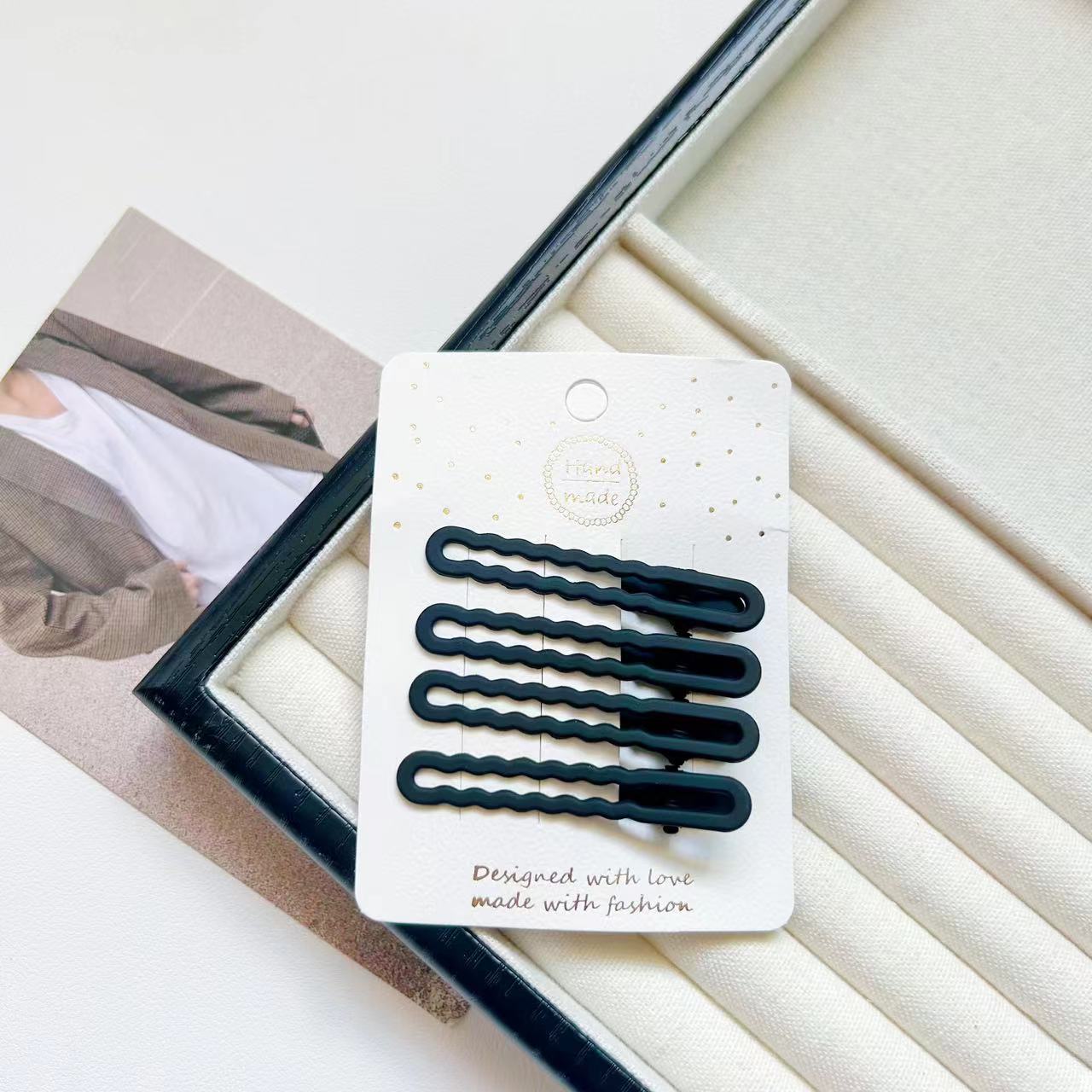 Clipe de pelo negro esmerilado simple nuevo clip de pelo sin marcas rotas silla clip de pelo de boca de pato clip de pelo accesorio clip de pelo lateral clip bb clip