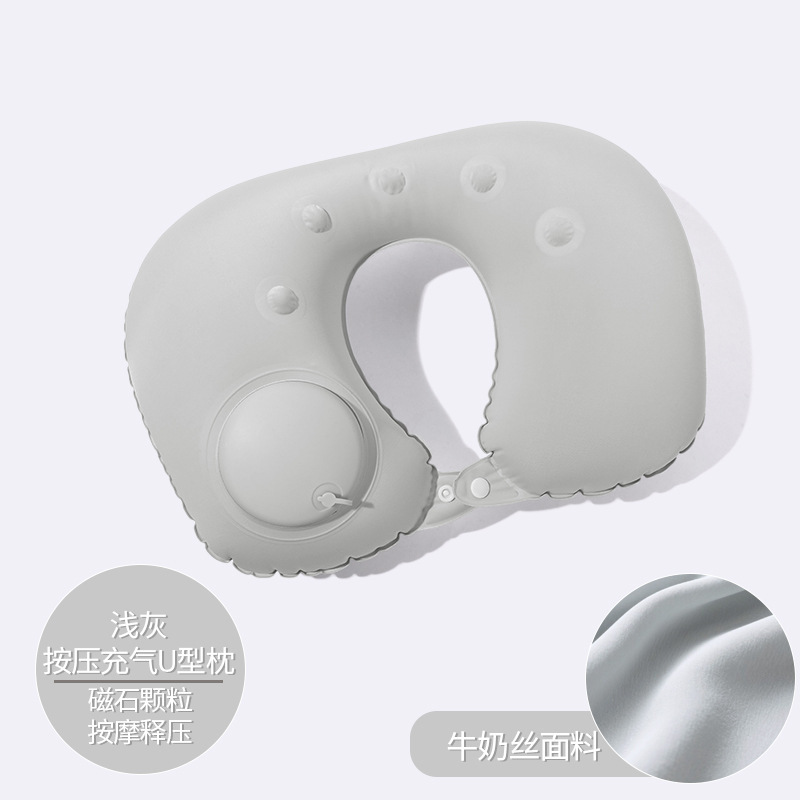 インフレータブルU字型枕、圧力式インフレータブル枕、アウトドア旅行用U字型ネックピロー、旅行用三宝、収納可能、メーカー卸売