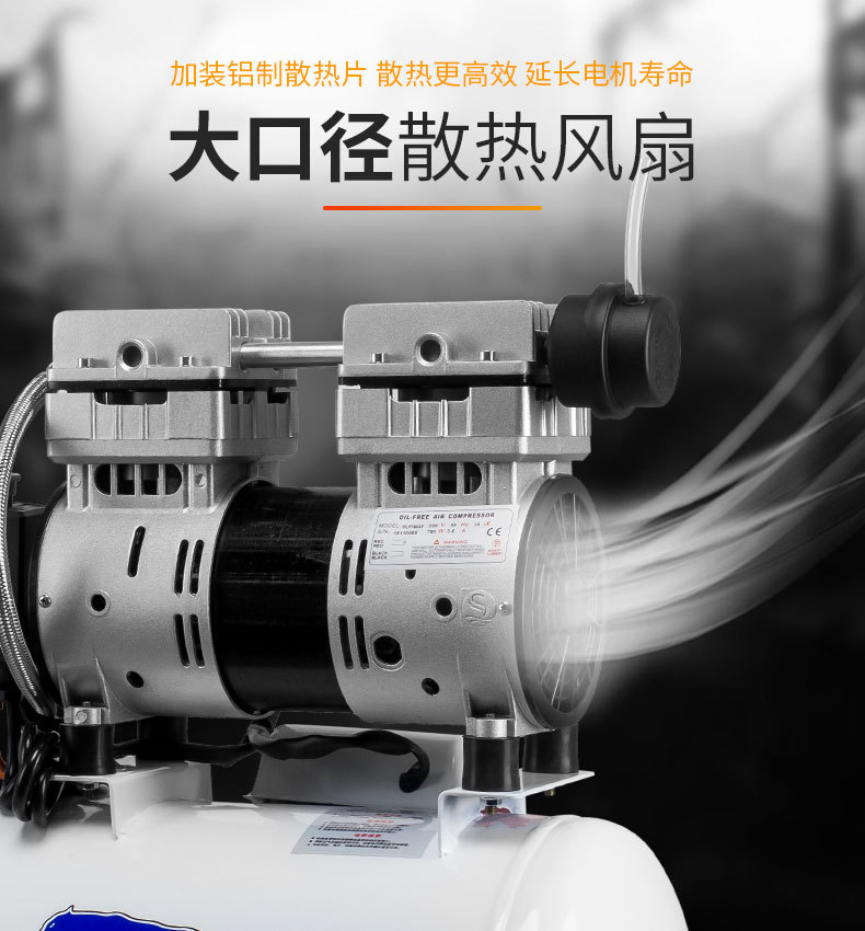 Fengbao Air Compressor Oil-Free Bass Household 750W All-Copper Small High-Pressure Dental Air Compressor Air Pump