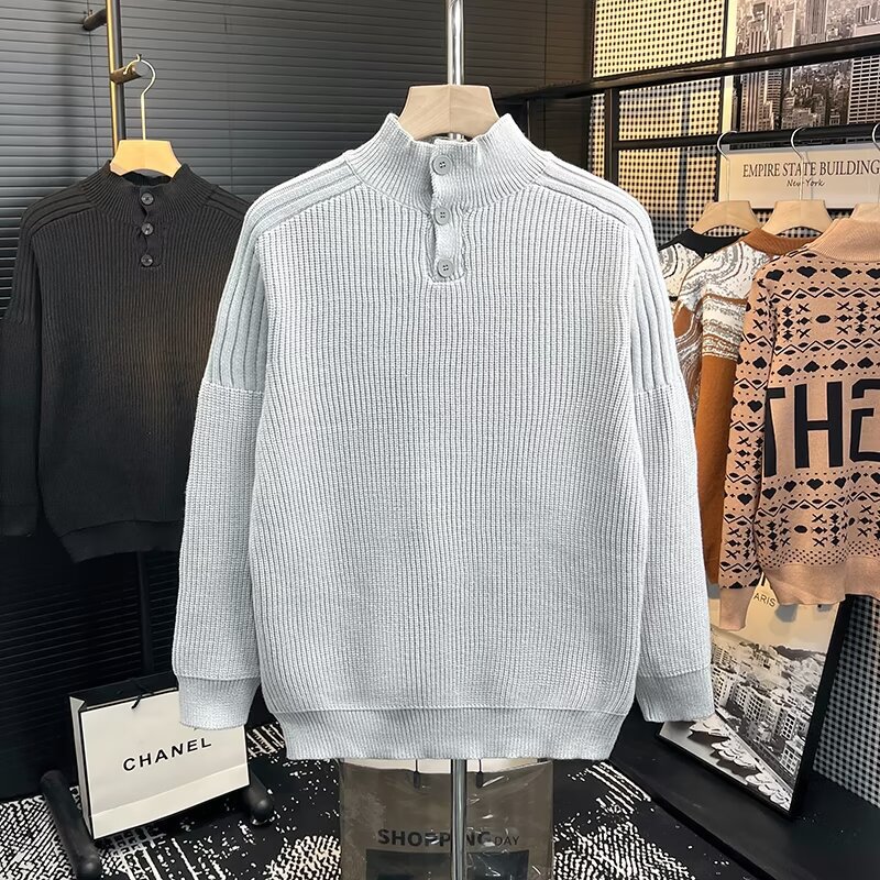 Men's winter knitted trend casual base woolen sweater
