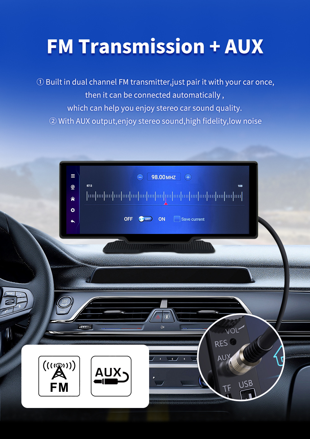 10.26inch Car-Mounted Mp5 Wireless Carplay High-Definition Reversing Camera Bluetooth Radio Ce Certified