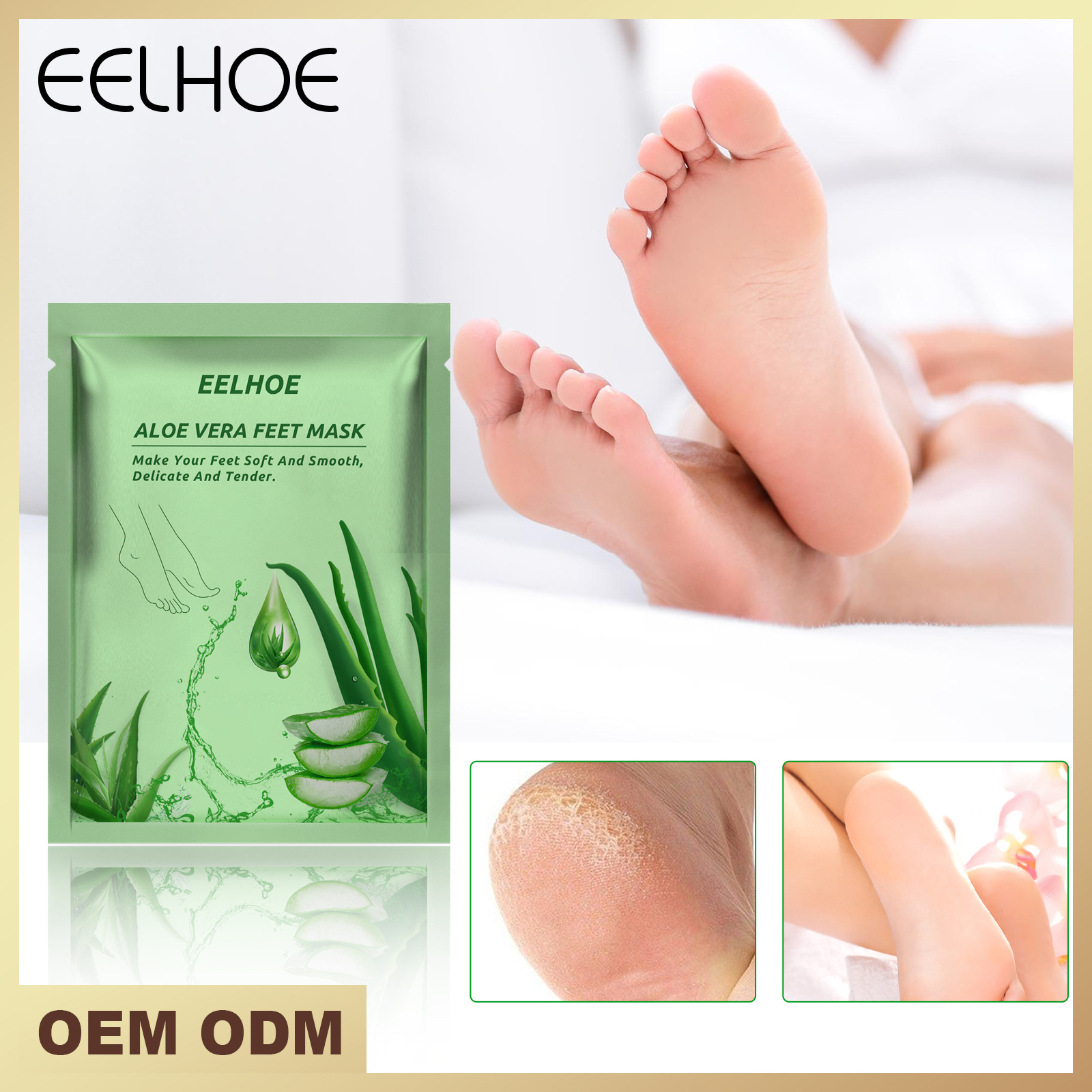 eelhoe aloe foot mask exfoliating skin moisturizing hydrating foot mask anti-cracking skin rejuvenation silky care Foot Mask