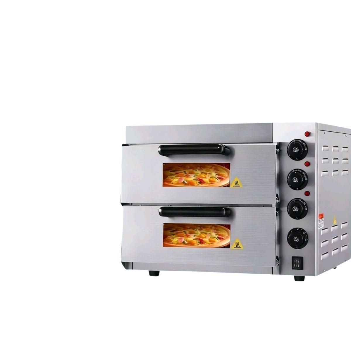 Comercial una sola capa de doble capa de pizza horneada eléctrica de alta capacidad de doble capa de pizza cordierita multifuncional una pieza de envío gratuito