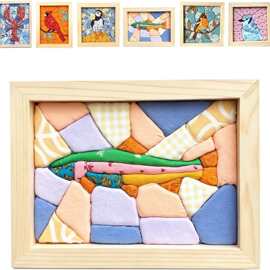 跨境新品创意DIY Kinusaiga Fabric Art Kit 马赛克布艺手工套装