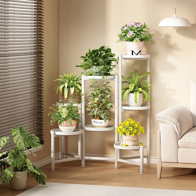 Flower Stand for Living Room, Floor-Standing Indoor Balcony Storage Rack, Flower Pot and Succulent Plant Display Stand