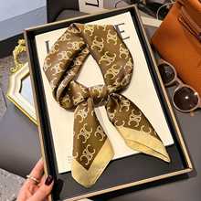 新款丝巾70仿真丝复古百搭春夏季高级感印花女士职业领巾围巾批发