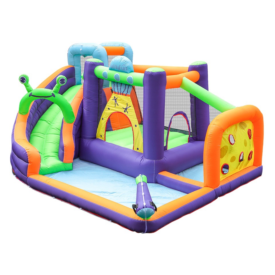 AMF | Castillo inflable pequeño para exteriores, tobogán acuático para niños, trampolín inflable, castillo inflable pequeño para el hogar